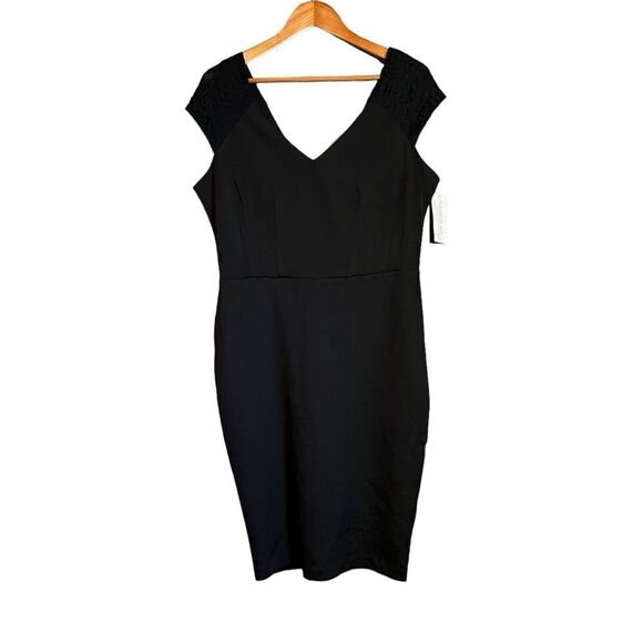 NWT! Eva Mendes New York & company black midi dress - Picture 1 of 8